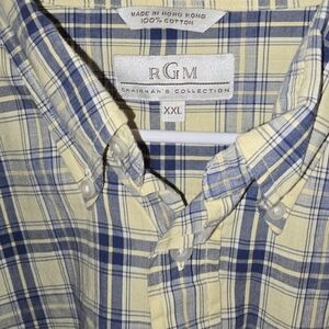 Yellow and Blue Casual Button Down Shirt